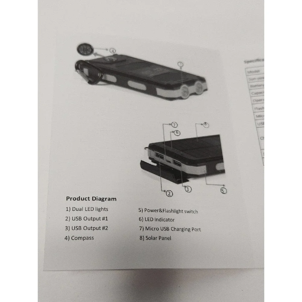 Heavy Duty 20000mAh Solar Power Bank Portable Dual USB Solar Battery Charger